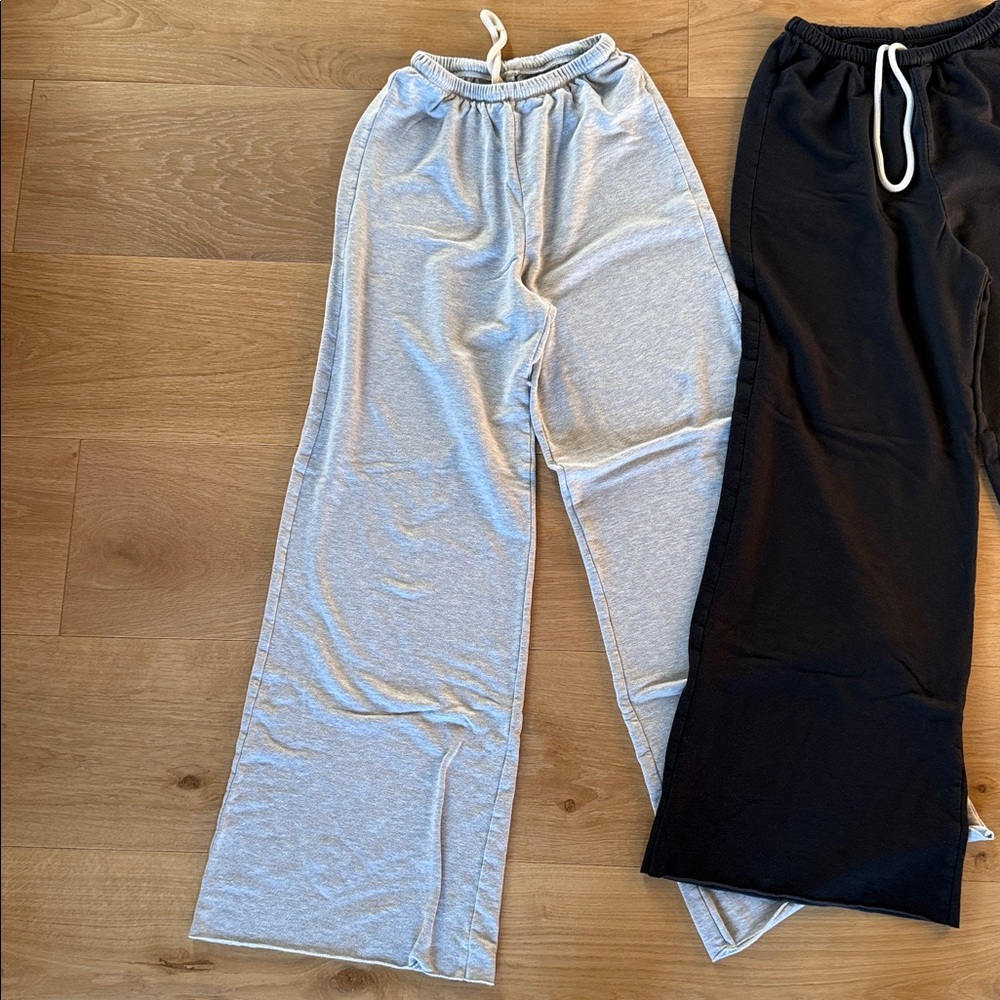 Aerie Black and Gray Wide Leg Pants - Picture 2 of 6